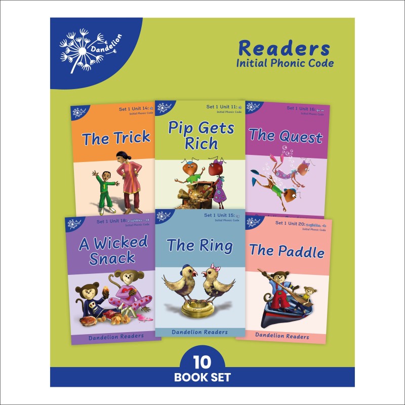 Phonic Books Dandelion Readers Set 1 Units 11-20 (10 Books)