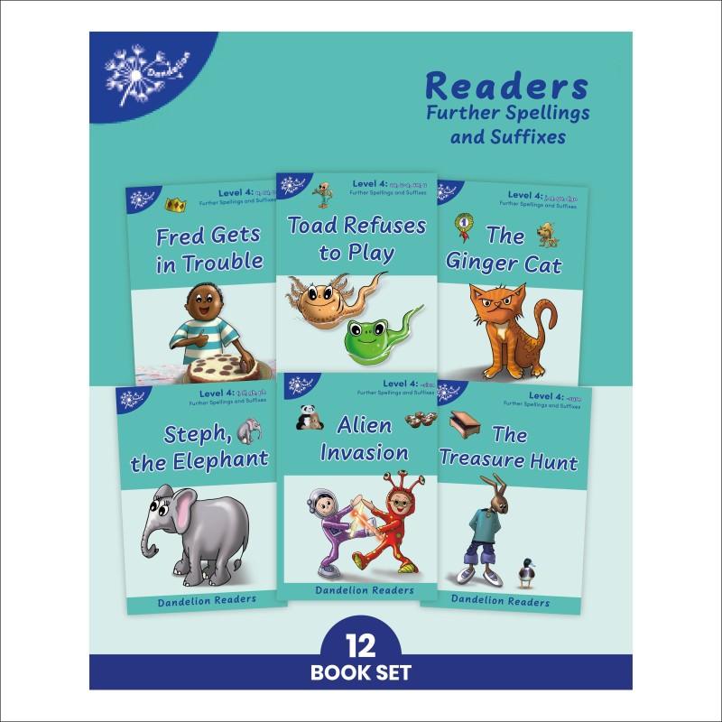 Phonic Books Dandelion Readers Further Spellings and Suffixes Level 4 (12 Books)