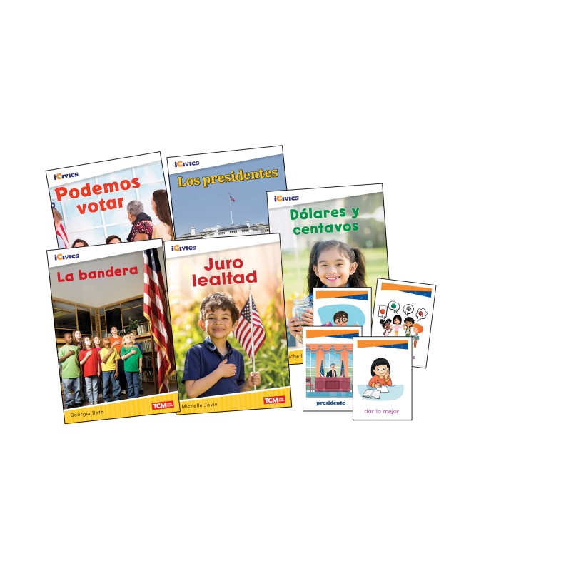 iCivics Spanish Grade K: Leadership & Responsibility 5-Book Set + Game Cards