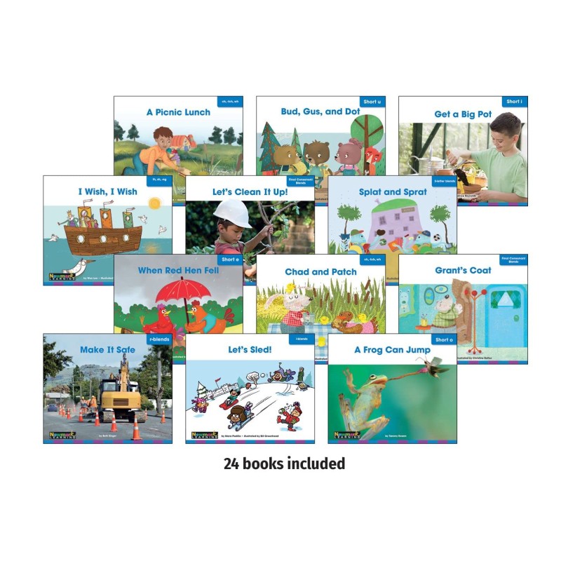 Decodable Readers Gr. 1 Short Vowels, Consonant Blends, and Digraphs 24 Books