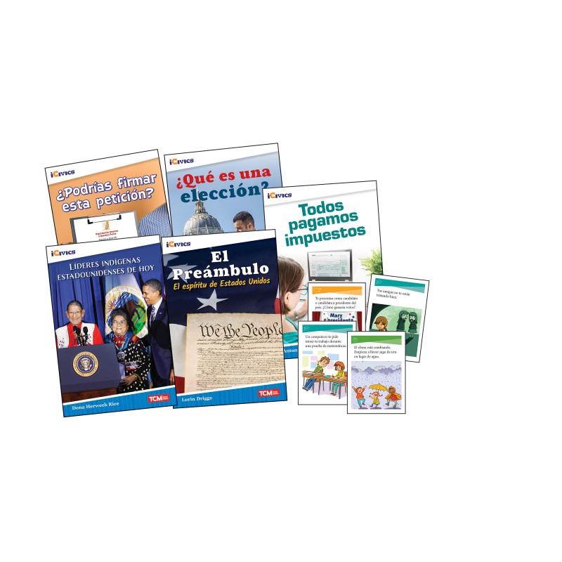 iCivics Spanish Grade 3: Leadership & Responsibility 5-Book Set + Game Cards